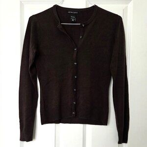 Worthington Black Beaded Rhinestone Button Cardigan